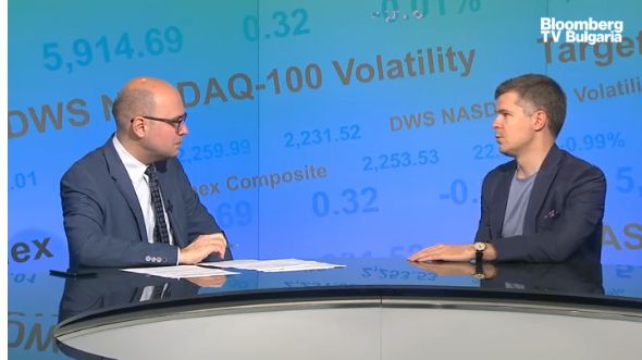 Alexander Sverdlov during the 14 May 2021 interview on Bloomberg TV Bulgaria